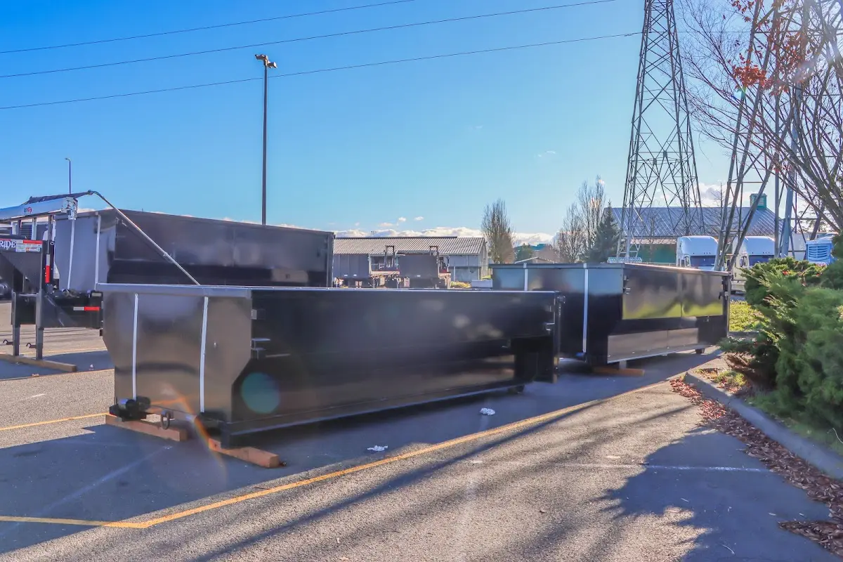 Roll-off dumpster ready for waste disposal at job site for Construction Dumpster Rental in Northumberland
